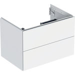 Mueble bajo Geberit serie ONE para lavabo, con dos cajones: Ancho de lavabo=75cm, Blanco, Cubierto mate